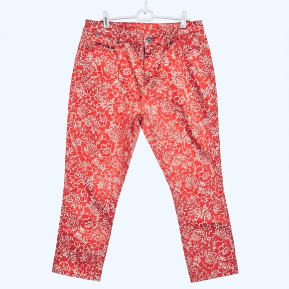 Talbots Coral Floral Cropped Jeans - Picture 2 of 8